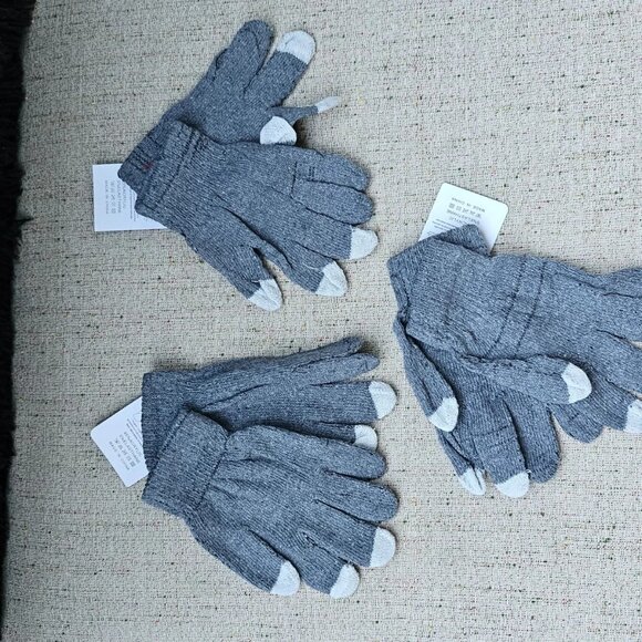 lot of 3 Gloves Women Gloves Touch Screen Gloves Soft Gray Gloves New - Picture 5 of 10